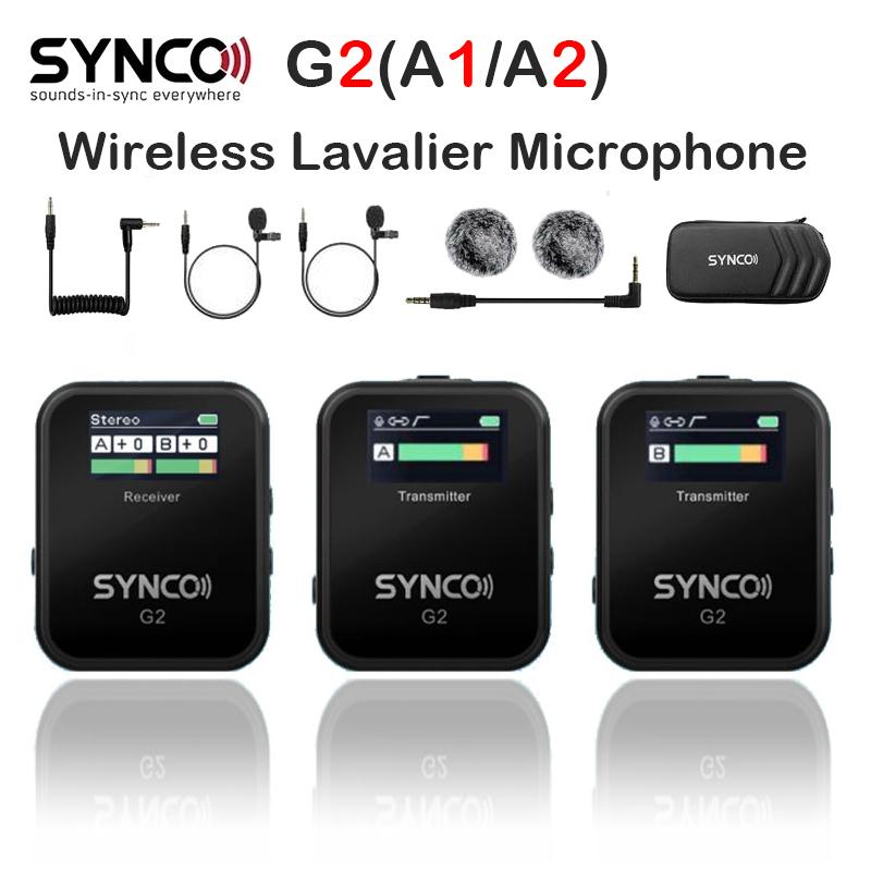 Microphones SYNCO G2A1 G2A2 G2 A1 A2 Microphone Wireless Lavalier Microfone Mic System For Smartphone Table DSLR Camera Realtime Monitoring 
Microphones SYNCO G2A1 G2A2 G2 A1 A2 Microphone Wireless Lavalier Microfone Mic System For Smartphone Table DSLR Camera Realtime Monitoring