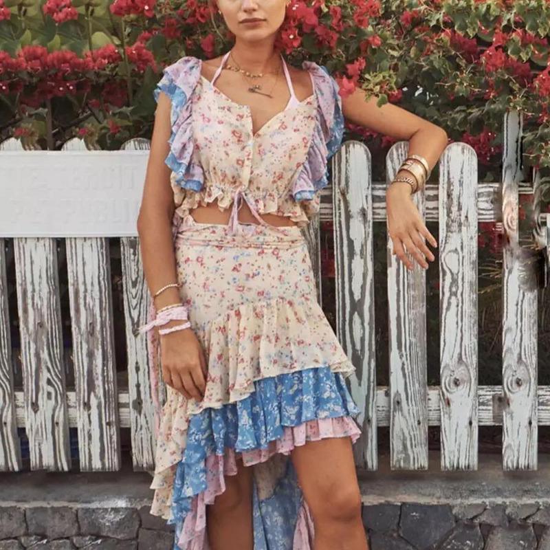 Skirts 2022 Spring Ruffled Skirt Women Floral Print Summer High Low Hem Boho Chic Sexy Party Blouse Two Piece Set Outfits MG111
Skirts 2022 Spring Ruffled Skirt Women Floral Print Summer High Low Hem Boho Chic Sexy Party Blouse Two Piece Set Outfits MG111