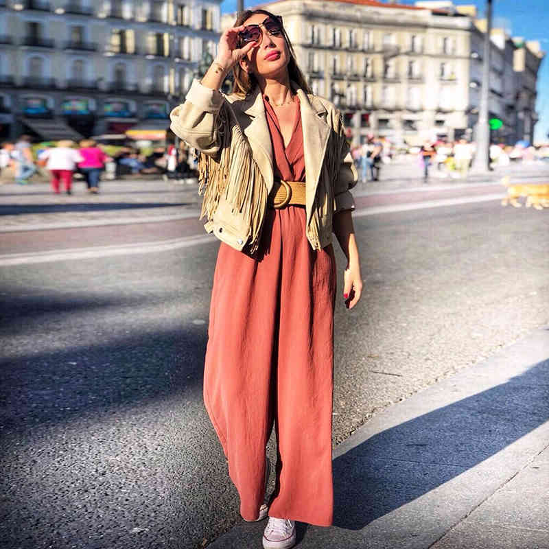 Women Fashion Solid Bodysuit With Belt Summer Short Sleeve Casual Wide Leg Jumpsuit Ladies V Neck Loose Playsuit Overalls 210515