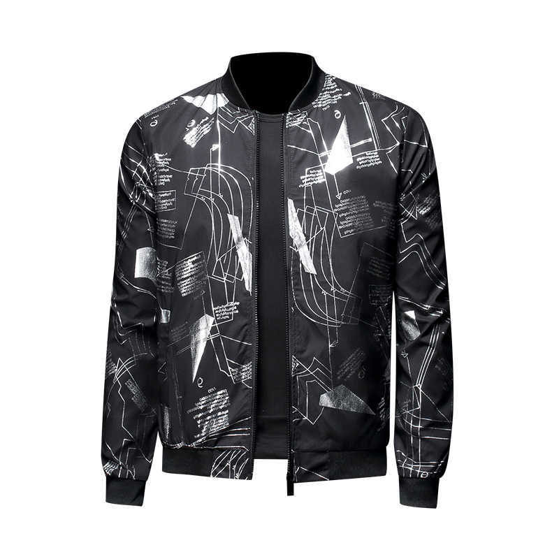 Fashion Printing Bomber Jacket Men Casual Slim Men Jackets and Coats Formal Business Windbreaker Streetwear Male Clothing M-5XL 210527