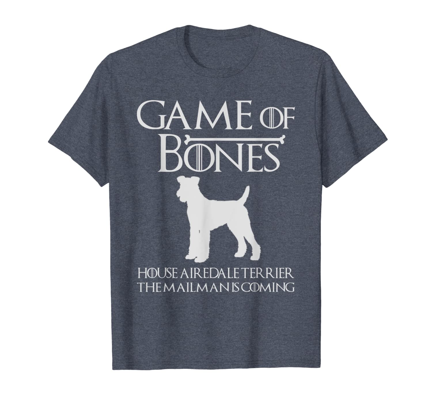 game of bones-airedale terrier the mailman is coming, White;black