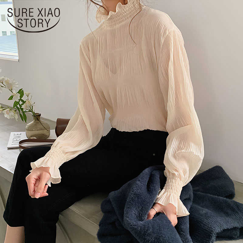 Spring and Summer Long Sleeve Loose All-match Chiffon Shirts Women Tops Bell Sleeve Shirt Base Shirt Camisas Mujer 9542 210527, Apricot
Spring and Summer Long Sleeve Loose All-match Chiffon Shirts Women Tops Bell Sleeve Shirt Base Shirt Camisas Mujer 9542 210527, Apricot