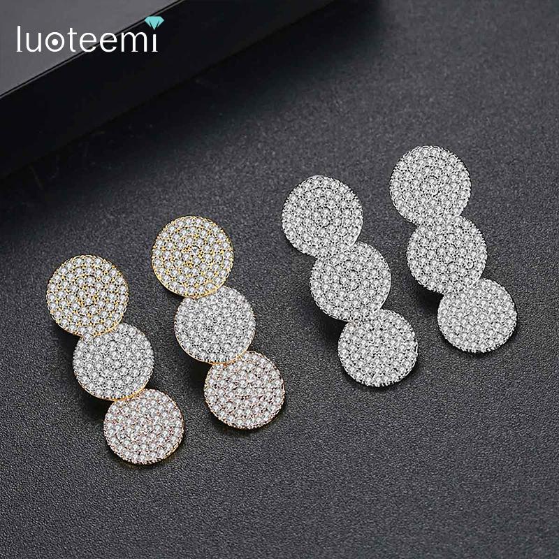 Dangle & Chandelier LUOTEEMI Trendy Women Round Drop Earrings For Wedding Party Paved Micro Cubic Zircon Fashion Jewelry Pendientes Christma, Silver
Dangle & Chandelier LUOTEEMI Trendy Women Round Drop Earrings For Wedding Party Paved Micro Cubic Zircon Fashion Jewelry Pendientes Christma, Silver