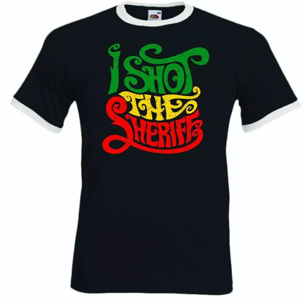 Bob Marley T-Shirt I Shot The Sheriff Mens Reggae And the Wailers Jamaica Music, White;black
Bob Marley T-Shirt I Shot The Sheriff Mens Reggae And the Wailers Jamaica Music, White;black