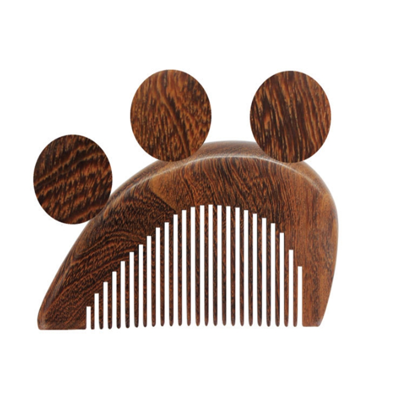 Wholesale Black sandalwood Heart shaped comb Hair brushes Wood Massage straight hairs combs For lovers