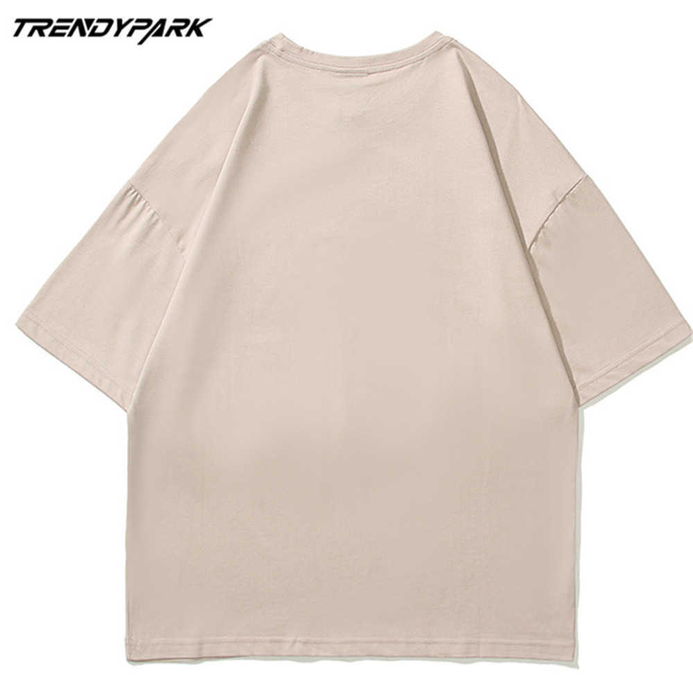 Men's Cartoon T-shirt Summer Short Sleeve Printed Tee Hip Hop Oversized Cotton Casual Harajuku Streetwear Top Tshirts 210601