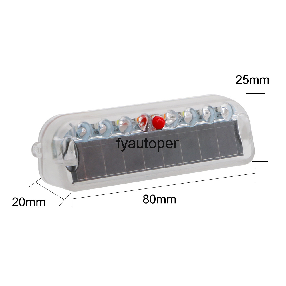 Car-styling Alarm Warning Strobe Light Solar Power Anti Collision Flashing Security Car Lamp