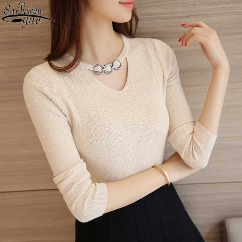 Spring Solid Women Sweaters Long Sleeve Knitted Sweater Autumn and Winter Slim Korean Pullover Thin Office Lady 10609 210527, Apricot
Spring Solid Women Sweaters Long Sleeve Knitted Sweater Autumn and Winter Slim Korean Pullover Thin Office Lady 10609 210527, Apricot