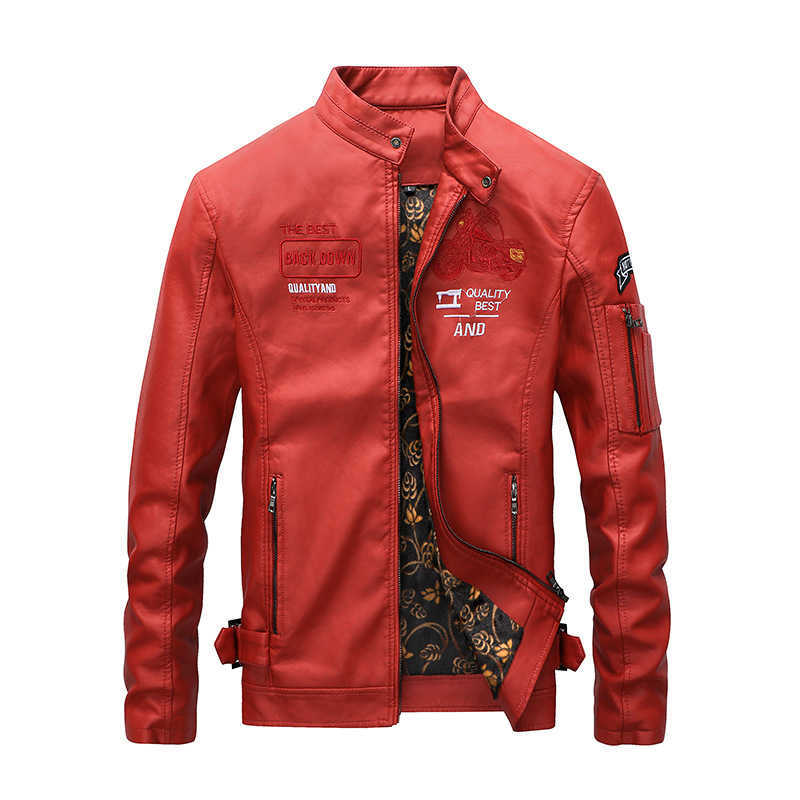 Autumn Winter Men's Faux Leather Jacket Vintage Motorcycle Warm Fashionable Biker Clothes Coat Male Moto Black Fleece Jacket Men 211119