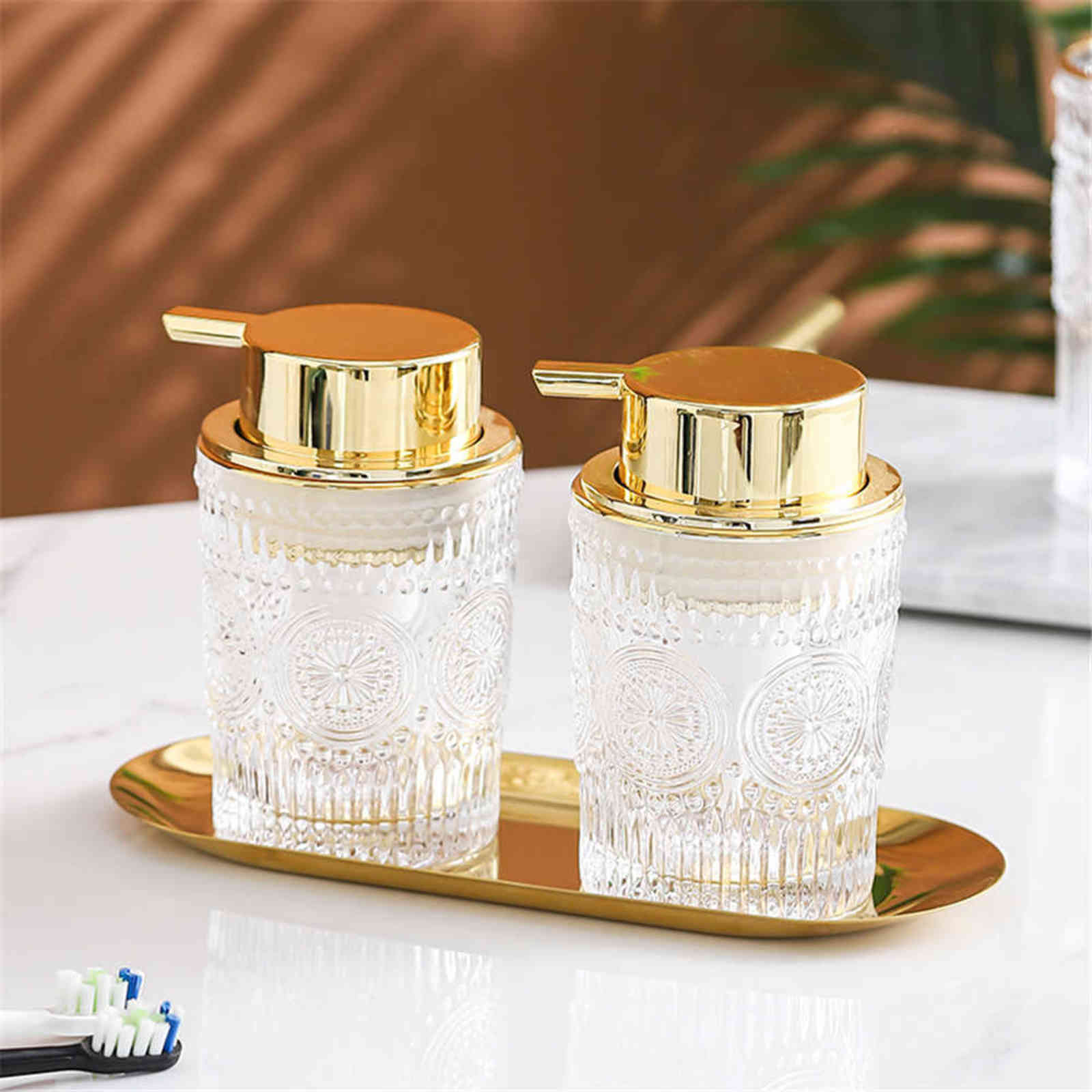 300ml 400ml Glass Soap Dispenser Bathroom Mousse Foam Empty Refill Sub-bottling Hand Sanitizer Shower Gel Shampoo Foaming Bottle 211130 - view 4