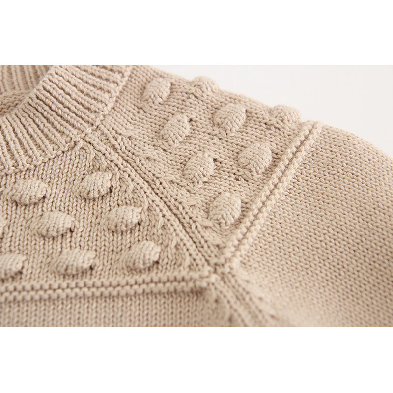 Autumn Winter born Girls Jumpsuits Clothes Baby Wave Point Rompers Knitted Long Sleeve Children 210429