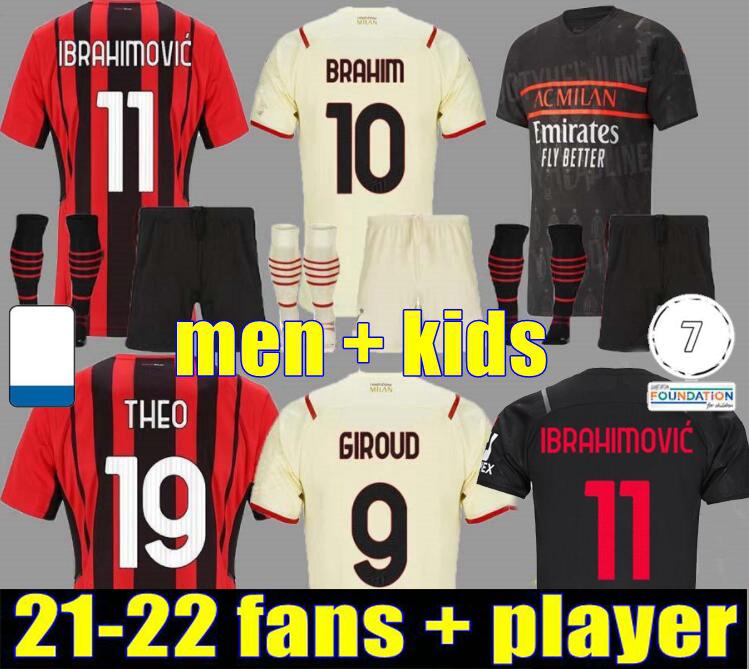 21 22 GIROUD AC milan soccer jersey away Fans Player version MAIGNAN IBRAHIMOVIC KESSIE football shirt 2021 2022 TONALI PAQUETA BENNACER REB, Black;yellow
21 22 GIROUD AC milan soccer jersey away Fans Player version MAIGNAN IBRAHIMOVIC KESSIE football shirt 2021 2022 TONALI PAQUETA BENNACER REB, Black;yellow