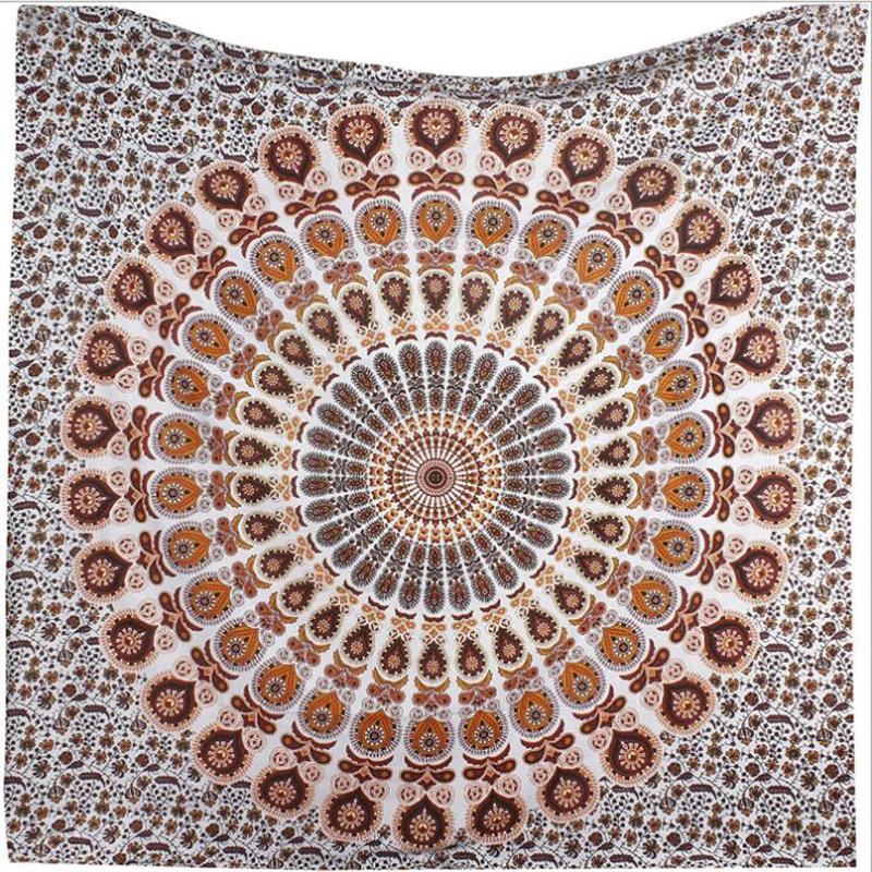 Tapestries Bohemia Floral Wall Hanging Tapestry Cloth India Mandala Peacock Home Decor1691440