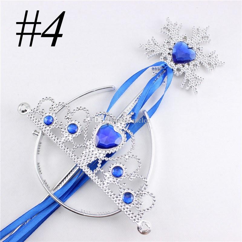 Snowflake ribbon wands crown 2pc set fairy wand girl Christmas party snowflake gem sticks magic wands headband princess crown tiara