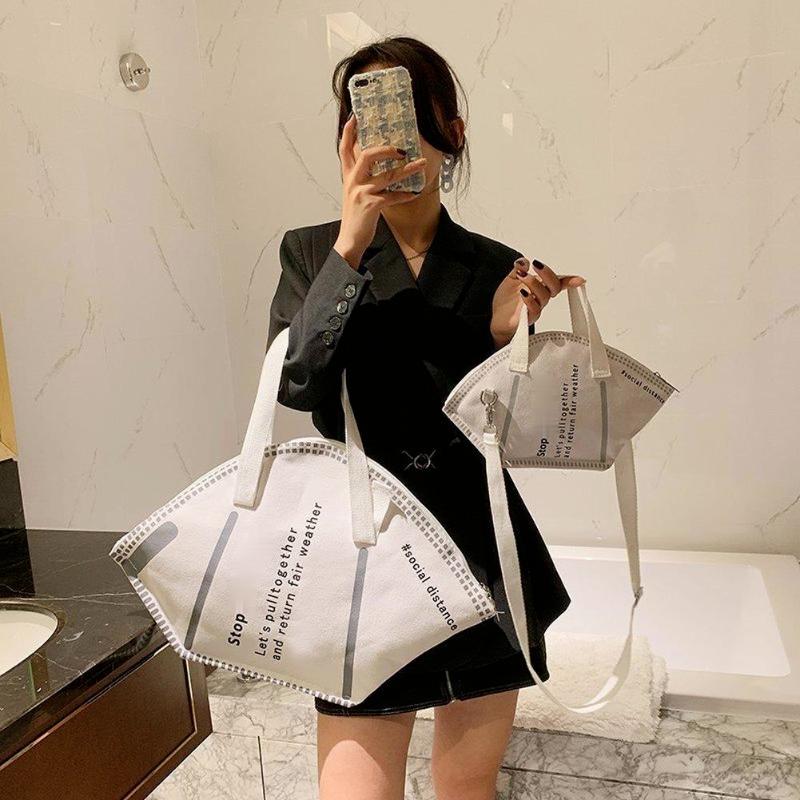 Large Capacity Handbags Casual Women Canvas Tote Bag Creative Hobos Mask Shoulder Bags Female Fashion Trendy Ladies Shopper, B small
Large Capacity Handbags Casual Women Canvas Tote Bag Creative Hobos Mask Shoulder Bags Female Fashion Trendy Ladies Shopper, B small