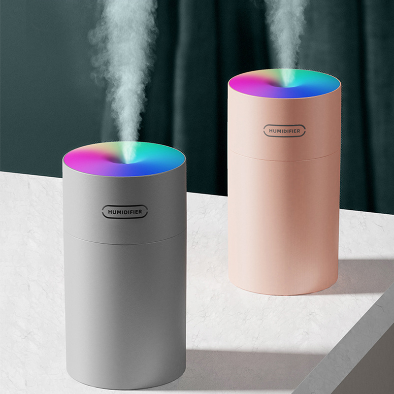 Humidifiers Mini H2O Air Diffuser USB Humidifier LED light night Car Essential 270ml Oil Aroma Atomizer Mist Maker Fogger For Home