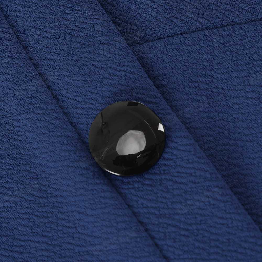 Nice-forever Spring Solid Color with Button Retro Elegant Dresses Party Flare Swing Women Dress A241 210630