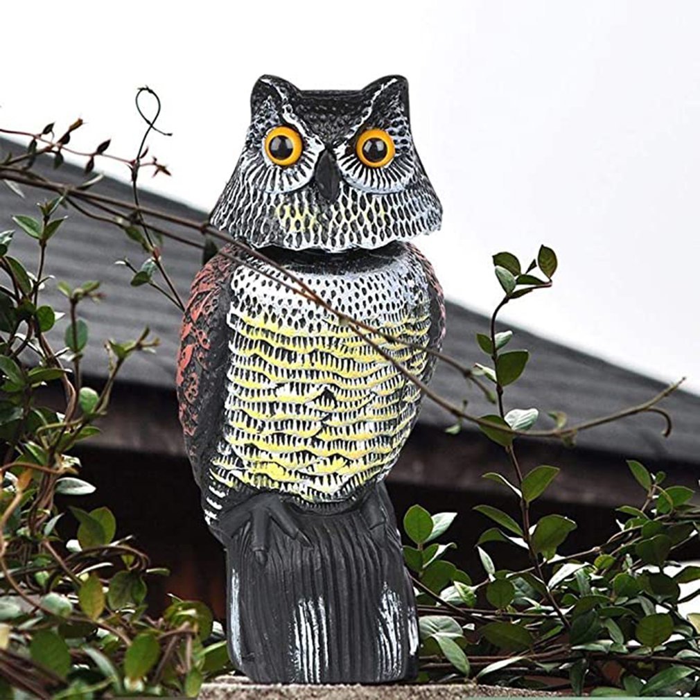 Outdoor Solar lamp Uil Solar energy Light, Stone Uil For Bird Untamed Fight Scarecrow Garden Interior Decoration