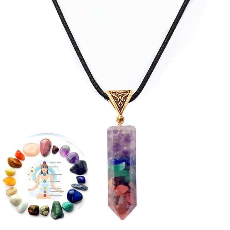 Pendant Necklaces Seven Chakras Hexagonal Crushed Stone Necklace Women Men Reiki Healing Nature Jewelry Yoga Healthy Charms
Pendant Necklaces Seven Chakras Hexagonal Crushed Stone Necklace Women Men Reiki Healing Nature Jewelry Yoga Healthy Charms