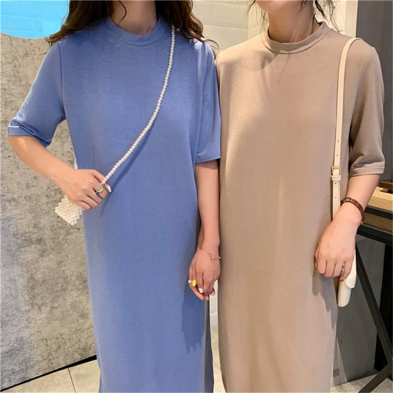 Casual Dresses T Shirt Dress Women Summer Loose Short Sleeve O Neck Long Maxi Side Slit Solid Color Oversize Clothes Y4879, Black;gray
Casual Dresses T Shirt Dress Women Summer Loose Short Sleeve O Neck Long Maxi Side Slit Solid Color Oversize Clothes Y4879, Black;gray