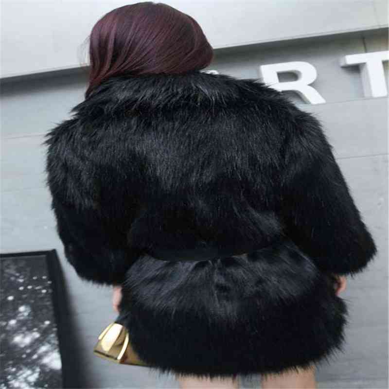 Fur Coat Women Winter Warm Cardigan with Vest White Plus Size Long Faux Jacket Female Korean Fluffy Teddy 210428