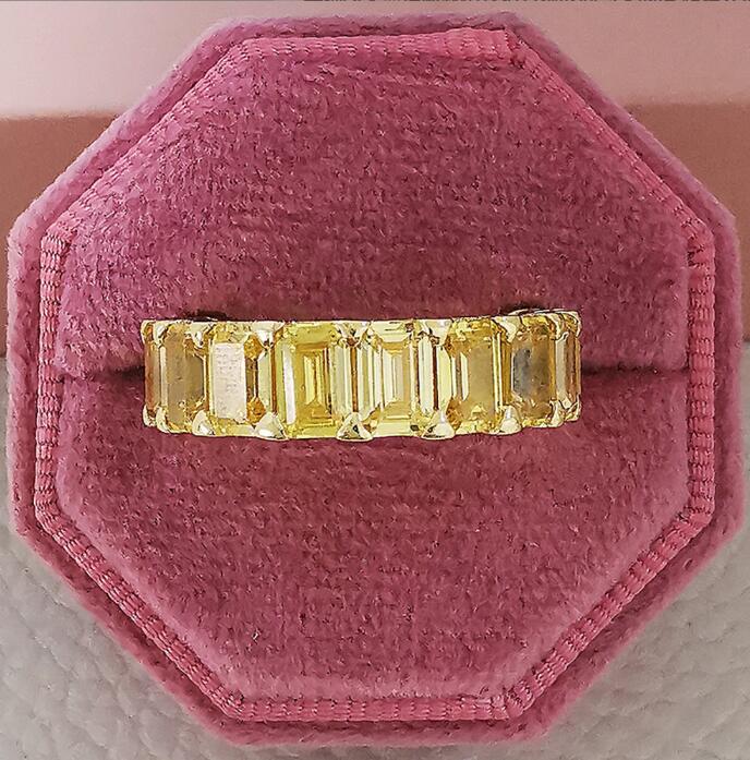 2022 Ins Top Sell Wedding Rings Simple Fashion Jewelry 925 Sterling Silver Emerald Cut 5A Cubic Zircon Promise Party Stackable Handmade Women Bridal R