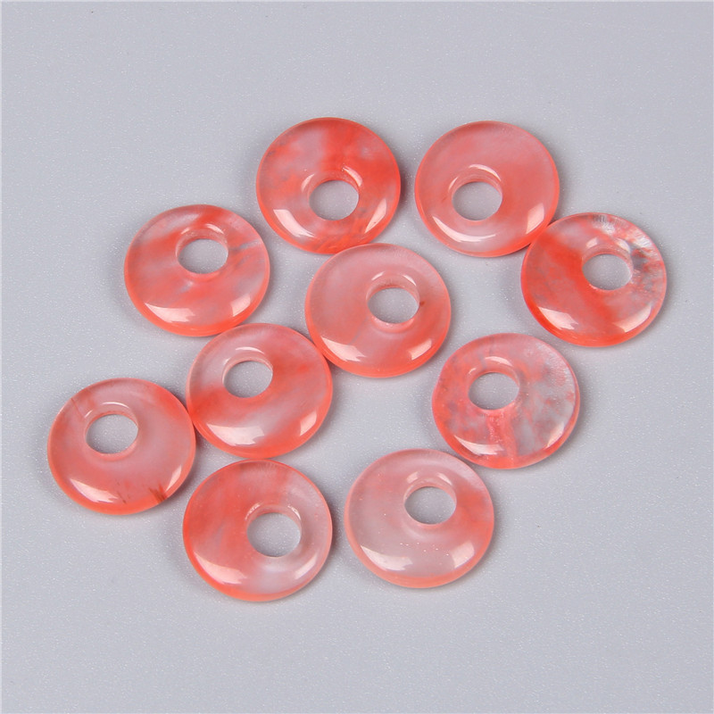 Natural crystal Semi-precious stone Turquoise Rose Quartz 18mm peace buckle for natural stone necklace ring earrrings jewelry accessory