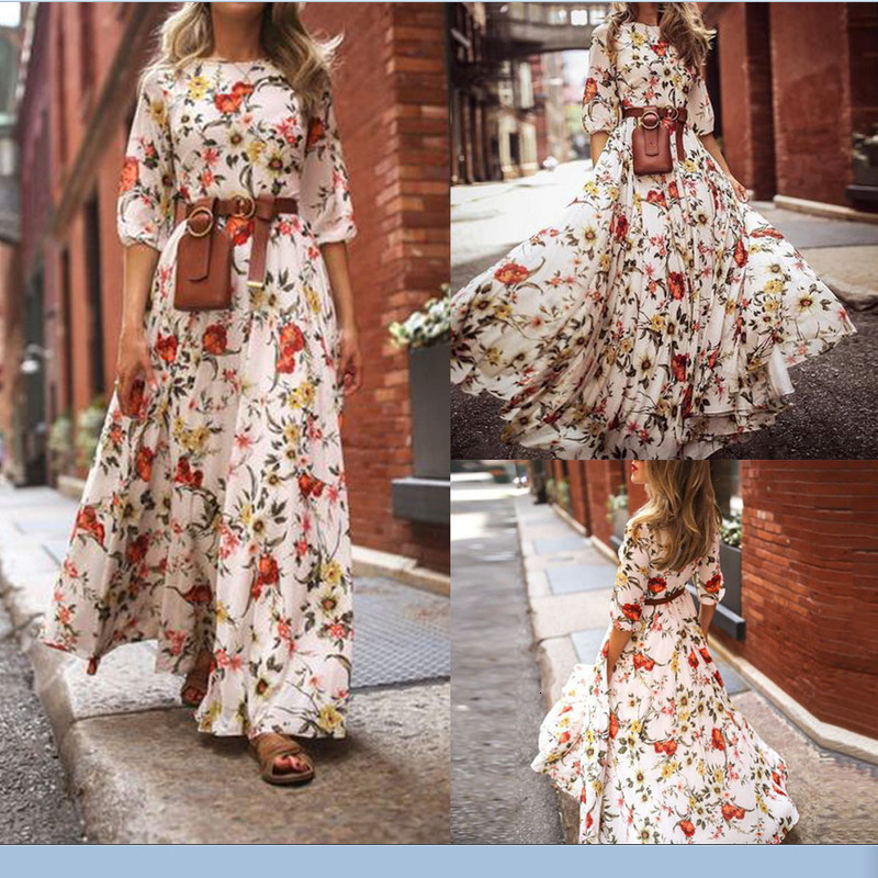 Casual Dresses Elegant Womens Fashion Half Sleeve Printed Floral Long Evening Party Formal, Multi
Casual Dresses Elegant Womens Fashion Half Sleeve Printed Floral Long Evening Party Formal, Multi