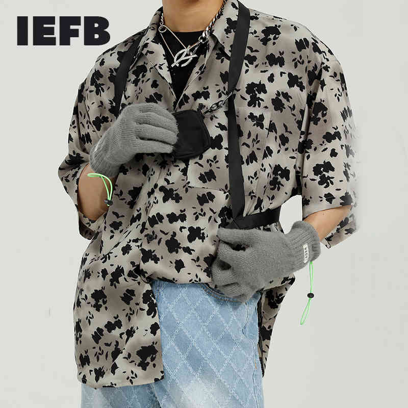 IEFB Men's Wear Summer Floral Print Short Sleeve Shirt Causal Korean Streetwear Oversized Shirts With Belt 9Y7459 210524, Gray
IEFB Men's Wear Summer Floral Print Short Sleeve Shirt Causal Korean Streetwear Oversized Shirts With Belt 9Y7459 210524, Gray
