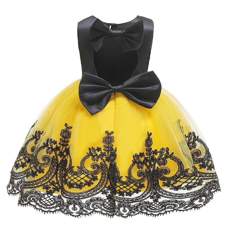 Christening dresses For Girls Birthday Party Wedding Children Bowknot Lace Tutu Princess Christmas Clothes