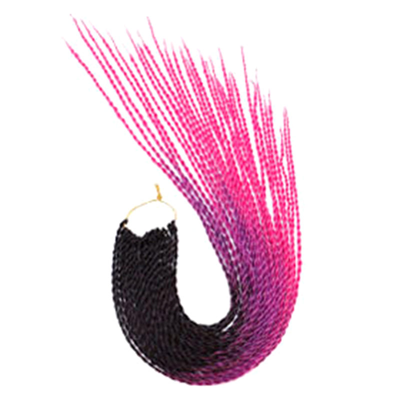 22 Inch Synthetic Hair Extensions Color Gradient Two Strand Braids 3 Colors Gradients Twos Strands Dirty Braidss Hair Crochet Wig WH0524