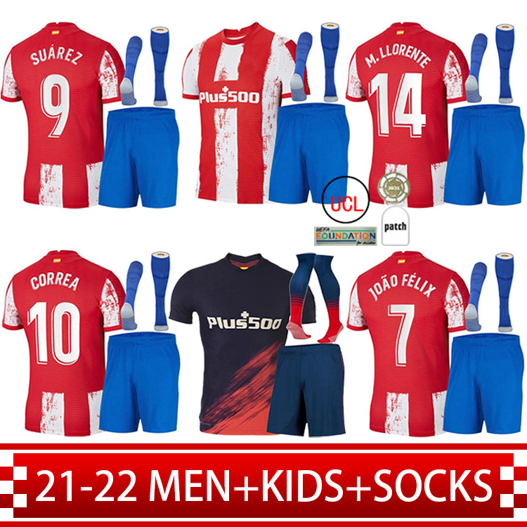 21 22 Atletico Soccer Jerseys de Madrid JOÃO FÃLIX 2021 2022 Suarez CORREA KOKE Dembélé Carrasco M.LLORENTE SAUL LEMAR DEMBELE Men Kids Kits, Black
21 22 Atletico Soccer Jerseys de Madrid JOÃO FÃLIX 2021 2022 Suarez CORREA KOKE Dembélé Carrasco M.LLORENTE SAUL LEMAR DEMBELE Men Kids Kits, Black