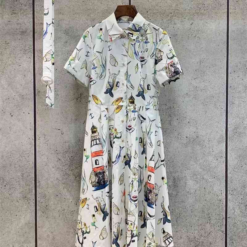 Truevoker High Street Designer 100% Cotton Dress Lady Shirt Collar Print Belted Mujer Party Robe 210602, Multi
Truevoker High Street Designer 100% Cotton Dress Lady Shirt Collar Print Belted Mujer Party Robe 210602, Multi