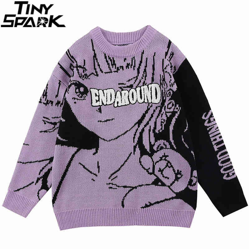 hip hop streetwear knitted cartoon girl print patchwork pullover 2021 men harajuku cotton japane anime sweater autumn, Black
hip hop streetwear knitted cartoon girl print patchwork pullover 2021 men harajuku cotton japane anime sweater autumn, Black