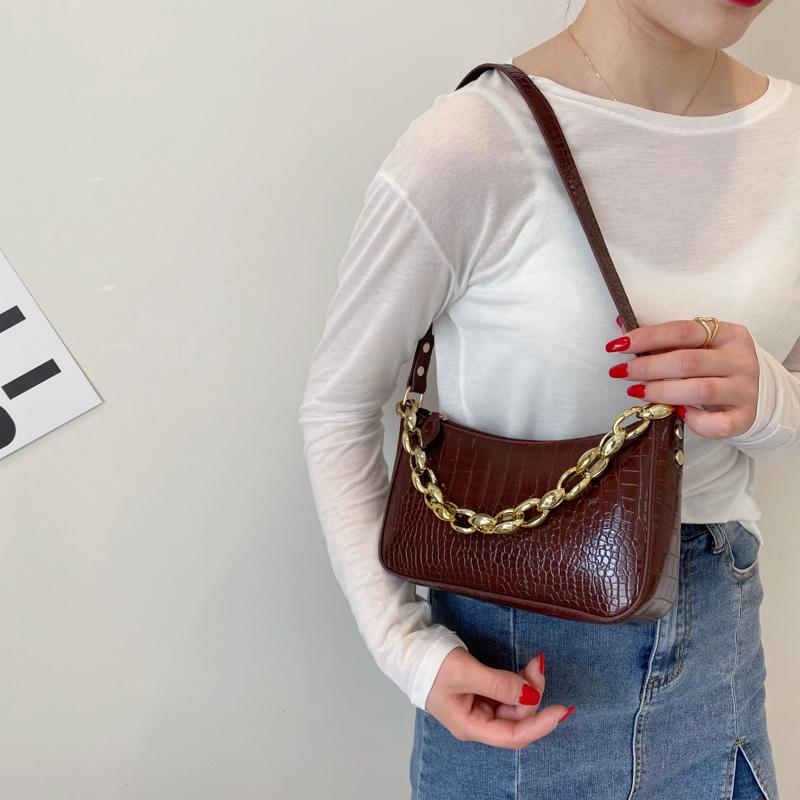 Fashion All-match Women's Shoulder Bag Crocodile Pattern Underarm Temperament Chain Handbag Trend Zipper Bags For Women 2021 Cross Body, Black
Fashion All-match Women's Shoulder Bag Crocodile Pattern Underarm Temperament Chain Handbag Trend Zipper Bags For Women 2021 Cross Body, Black