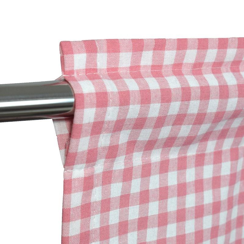 Curtain & Drapes Tulle Sheer Cotton Linen Grid Short Roman Window For Home Living Room Decoration Voile In The Kitchen Cafe Plaid
