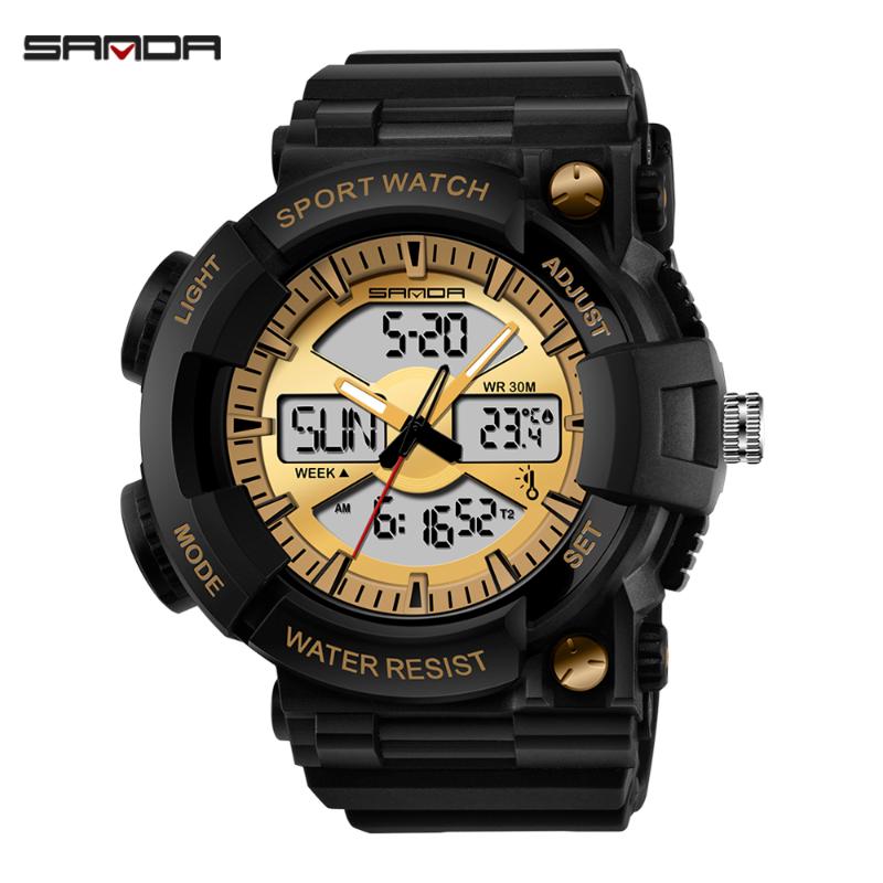 Men Dual Display Wristwatches Digtal Watch Mens Outdoor Sport Waterproof Led Clock Diving Electronic Watches Temperature, Slivery;brown
Men Dual Display Wristwatches Digtal Watch Mens Outdoor Sport Waterproof Led Clock Diving Electronic Watches Temperature, Slivery;brown