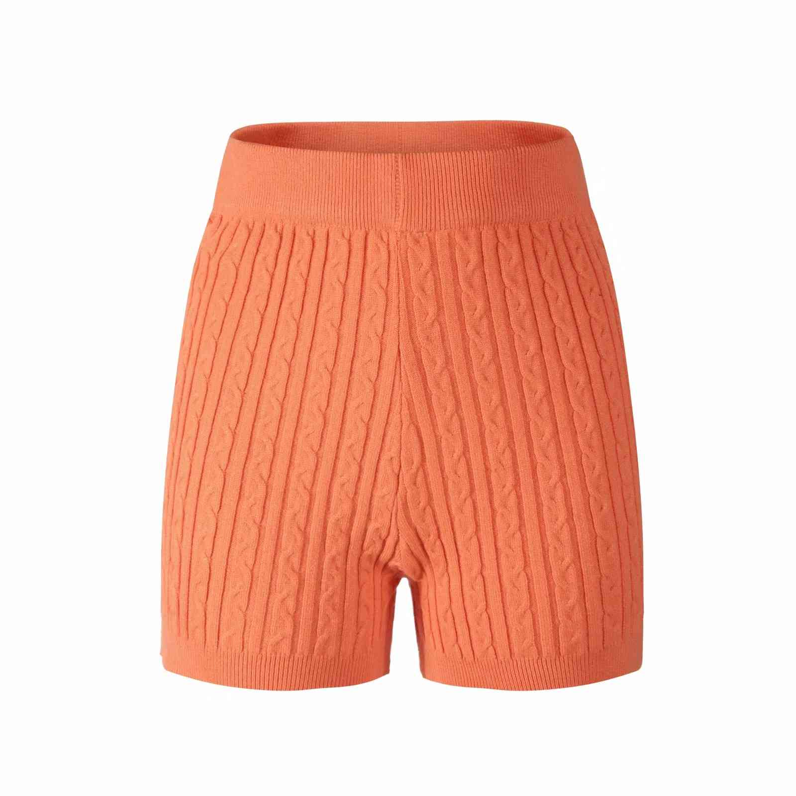 Nomikuma Knitted Twisted Women Shorts Causal Solid Stretch High Waist Bottoms Autumn Winter Fashion Sweater Short 6C891 210427