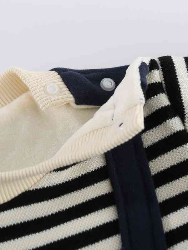 Peninsula Baby Striped & Cartoon Patched Jumpsuit SHE