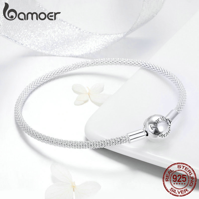 BAMOER Classic 100% 925 Sterling Silver Love Forever Love Snake Chain Bracelets Women Sterling Silver Jewelry 17CM 19CM SCB105s
BAMOER Classic 100% 925 Sterling Silver Love Forever Love Snake Chain Bracelets Women Sterling Silver Jewelry 17CM 19CM SCB105s