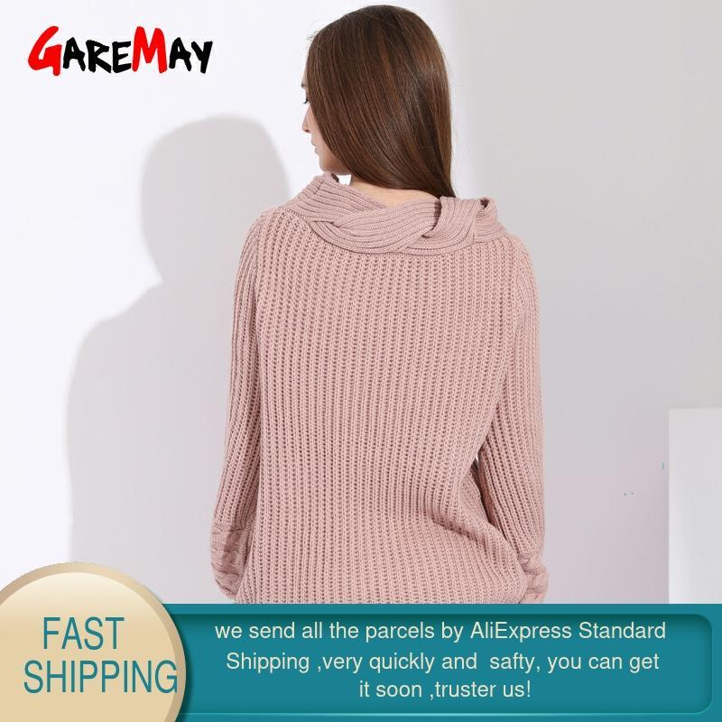 Women Pulovers Long Sleeve Womens Jumpers Slim Knitted Sweater Turtleneck Winter Pink Woman s Femme 210428