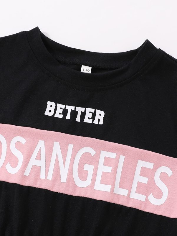 Girls Letter Graphic Dress SHE