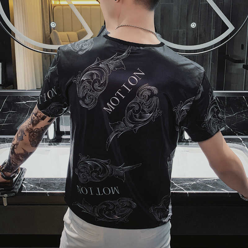 Summer Casual T-Shirt Men Short Sleeve T Shirt Print O-neck Tops Tees Streetwear Social Clothes Camiseta Masculina 210527