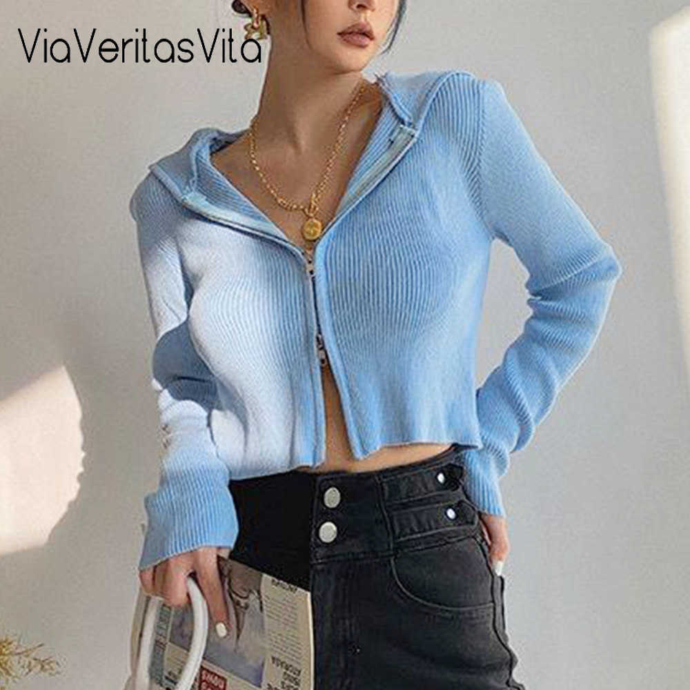 Zip-up Cardigan Women Jacket Outwear Mujer Zoravcky Basic Coat Jogger Short Sport Hoddied Crop Top Femme Casual Autumn 210914