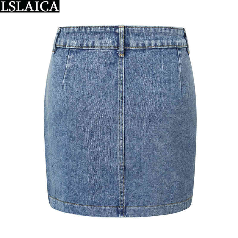 Fashion women skirt denim fabric mini high waist casual elegant skirts s wild streetwear simple for 210520