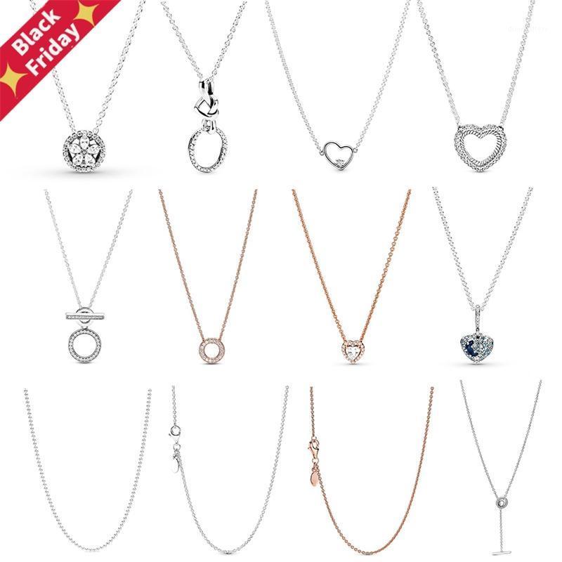 Chains Winter 100% Sterling Silver Pan Classic Cable Chain Sparkling Snowflake Collier Moon Stars Heart Necklace
Chains Winter 100% Sterling Silver Pan Classic Cable Chain Sparkling Snowflake Collier Moon Stars Heart Necklace