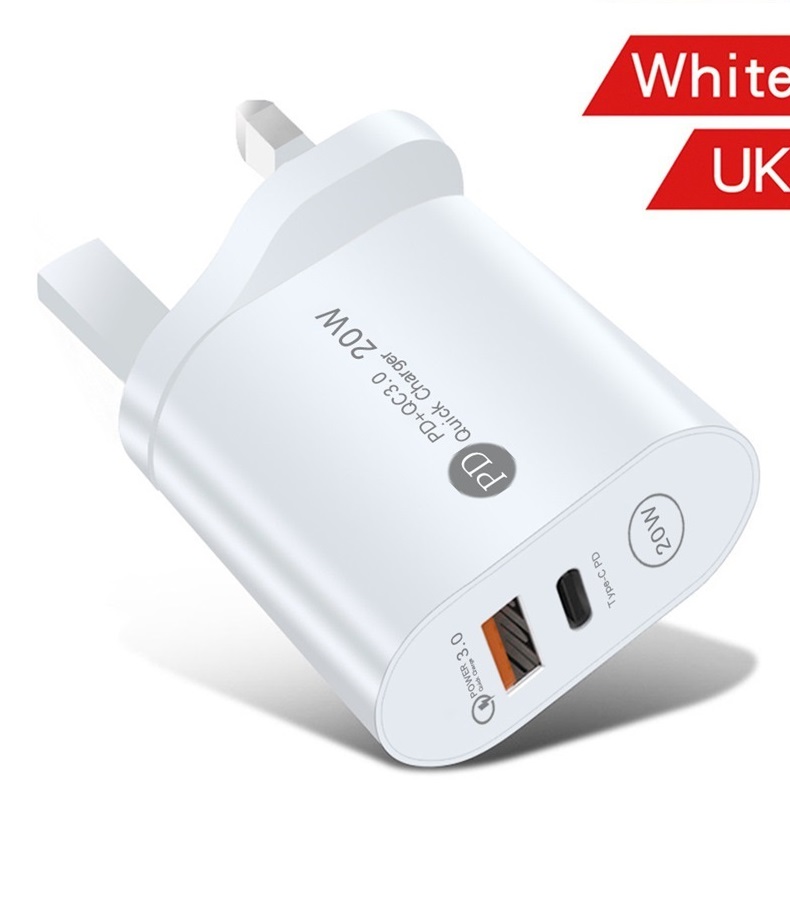 Fast Quick Charge EU US UK 20W 12W PD Type C USB C Wall Charger Smart Power adapters For IPad Iphone 11 12 13 14 15 Samsung Huawei Android phone With 