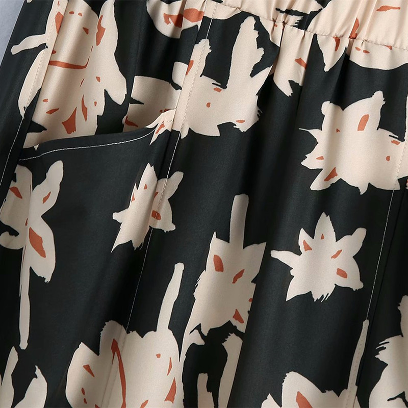 Oversize Women Straight High Waist Pants Spring-autumn Fashion Ladies Beach Casual Loose Female Print Trousers 210515