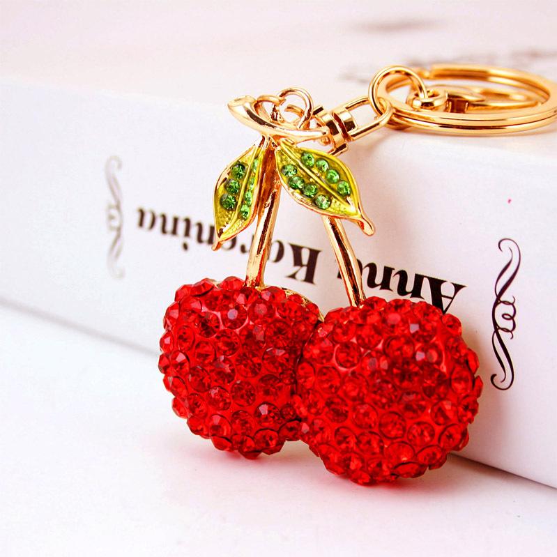 Keychains Red Rhinestone-Crystal Cherry Keychain Women Cute Fruit Key Chains Men Car Keyring Girl Bag Pendant Rings Holder Jewelry
Keychains Red Rhinestone-Crystal Cherry Keychain Women Cute Fruit Key Chains Men Car Keyring Girl Bag Pendant Rings Holder Jewelry