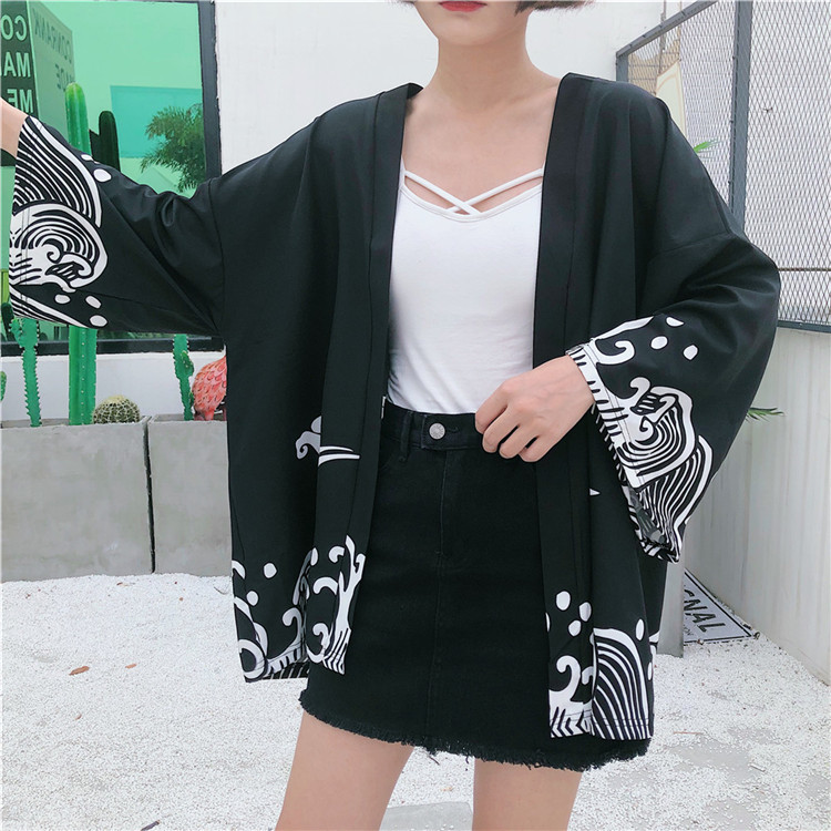 blouses woman women Cardigan print chiffon blouse loose plus size ladies tops s and 4310 50 210506